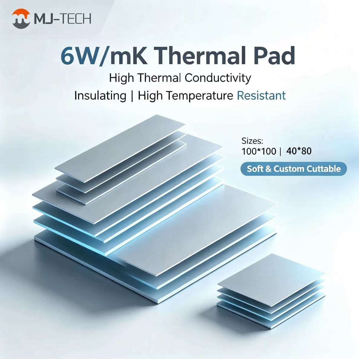 Laptop Cooling Pad - MJ-TECH 6W/mK Wärmeleitpad, nicht leitendes Silikon,