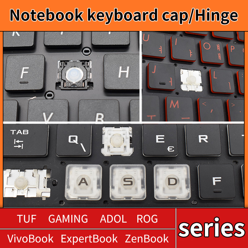 Pc Gaming Rog - Ersatz-Tastenkappe, Tastenkappe, Gummi-Scheren-Clip-Scharnier für ASUS TUF